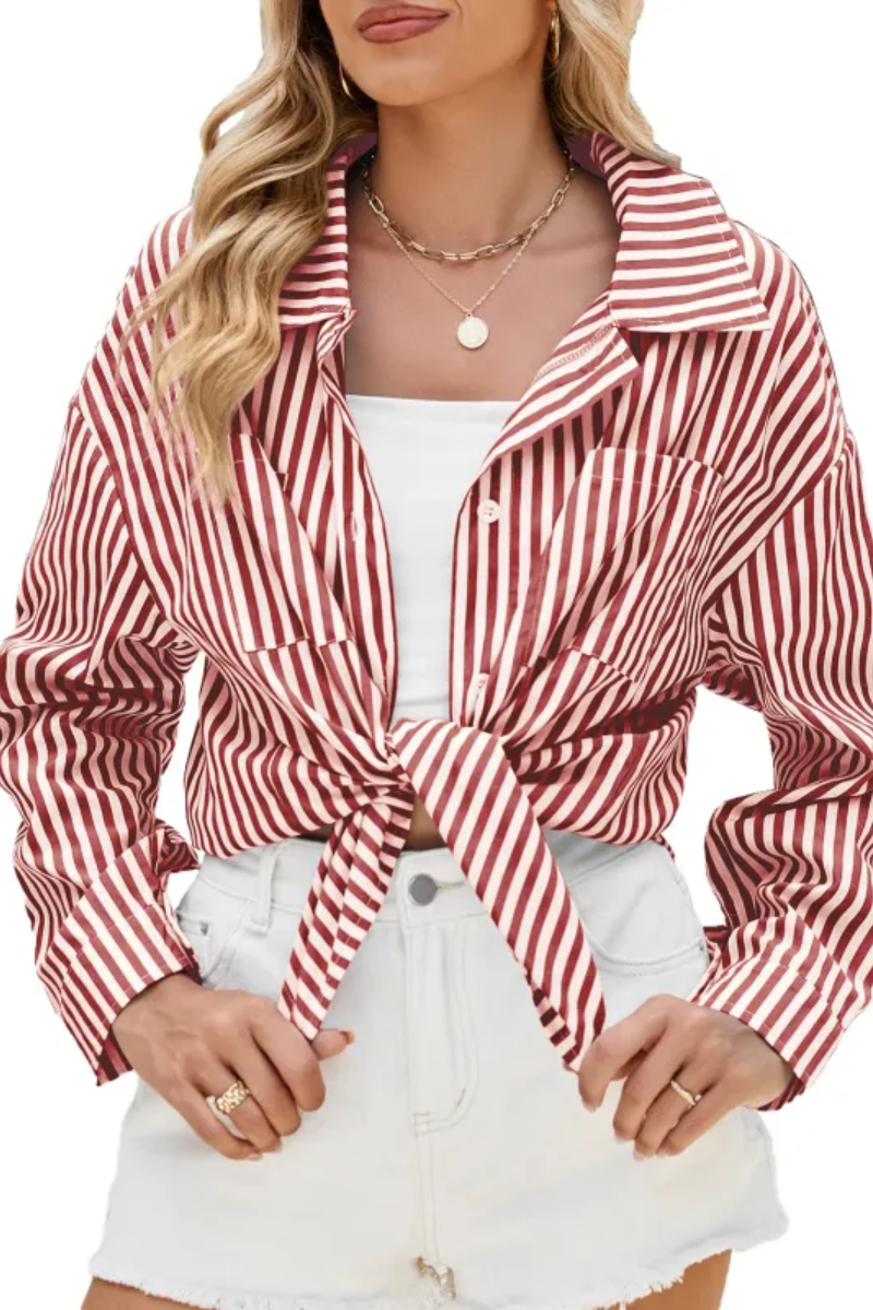 Sabrina | Chemise boutonnée à rayures pour femme