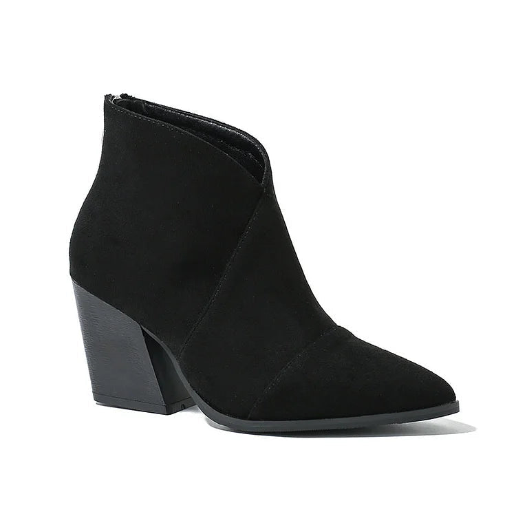 Bottines à Talon Bas et Fermeture Éclair