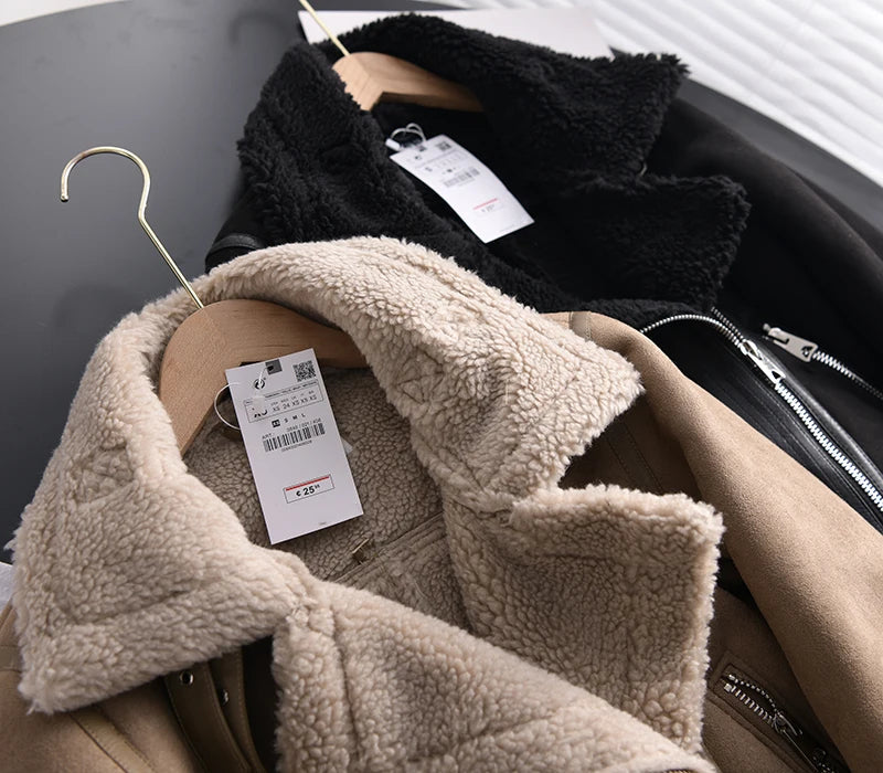Manteau d'hiver en daim Olivia - Chaud et élégant