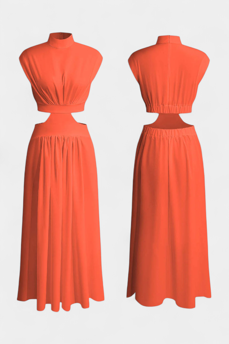 Jocelyn Ensemble long minimaliste avec encolure haute et ouverture latérale
