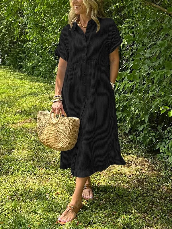 Robe maxi fluide — port en situation, style casual et confortable