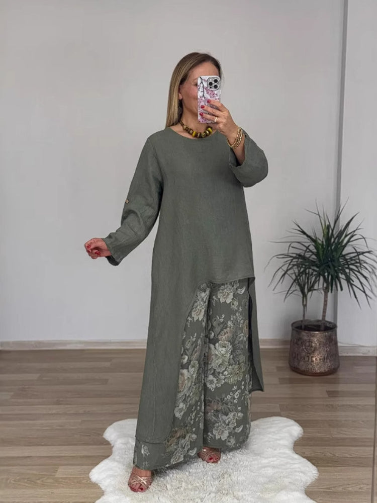 Chara™ | Ensemble composé d'un haut à manches longues et d'un pantalon imprimé