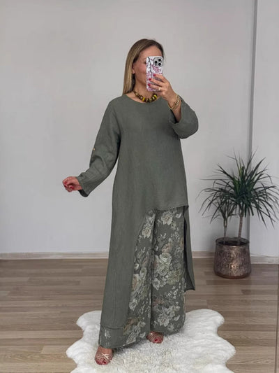 Chara™ | Ensemble composé d'un haut à manches longues et d'un pantalon imprimé