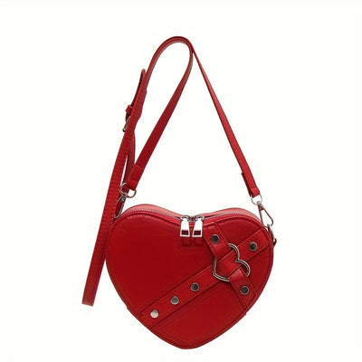 Nina | Sac à bandoulière en forme de cœur de couleur unie