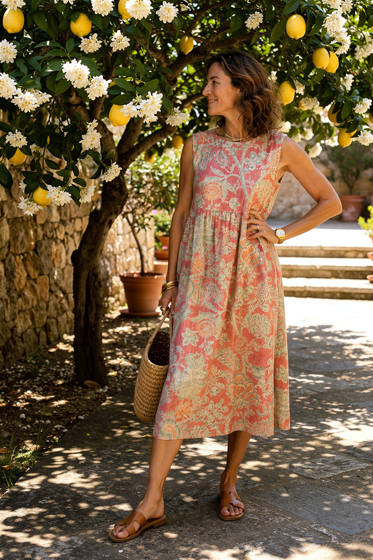 Robe Midi Florale Élégante - Collection Estivale — 2XL — Estée Paris