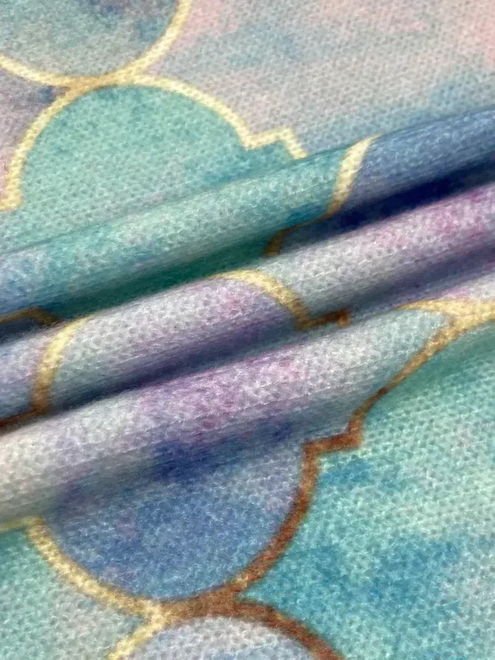 Pull Col Montant Teintes Pastel Motif Doré