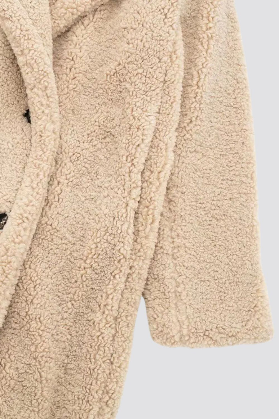 Manteau Teddy Long Croisé Oversize