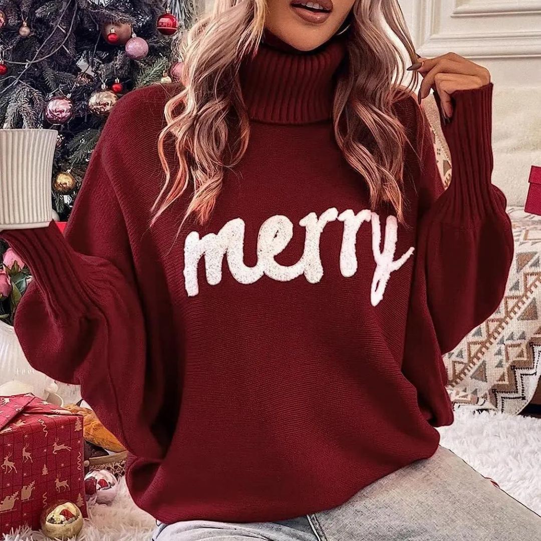 Cindy | Col roulé festif et chaud pour femmes pour Noël