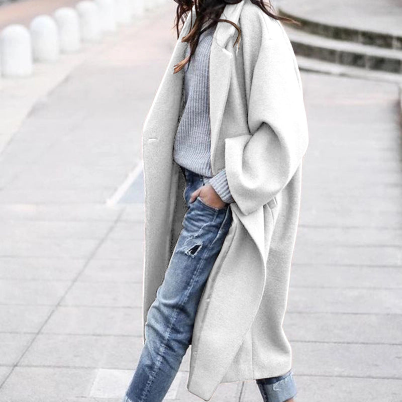 Manteau Long Oversize à Revers