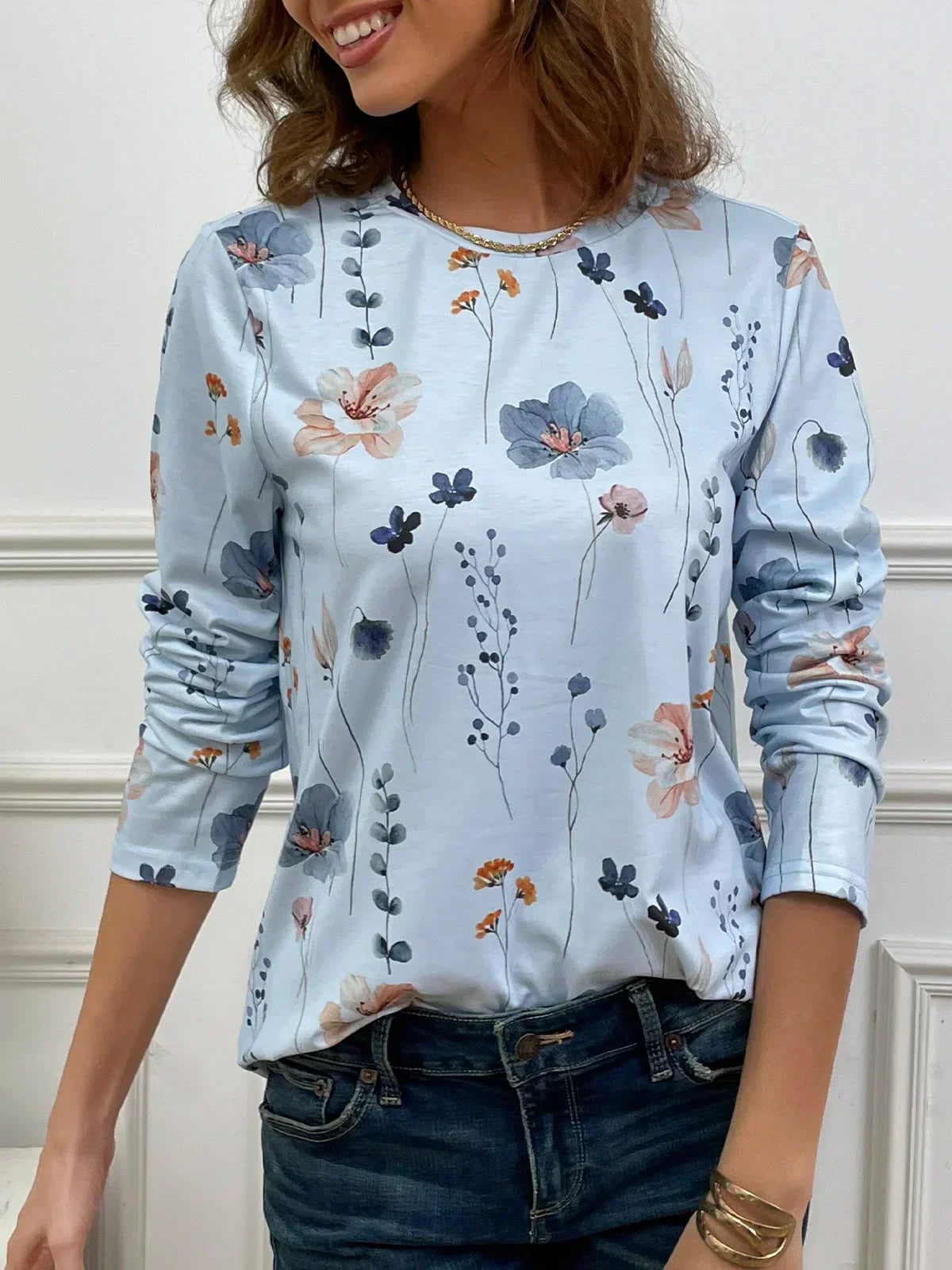 Chemise ras du cou pour femme