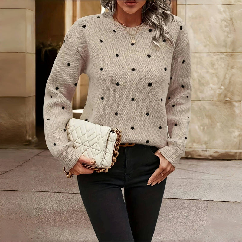 Pull Motif Pois Coupe Décontractée