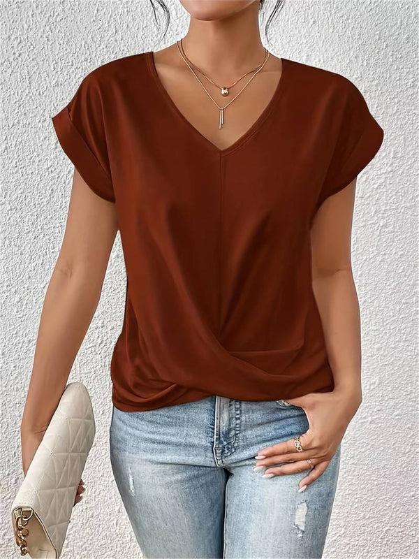 Leslie - T-shirt décontracté à manches courtes pour femme