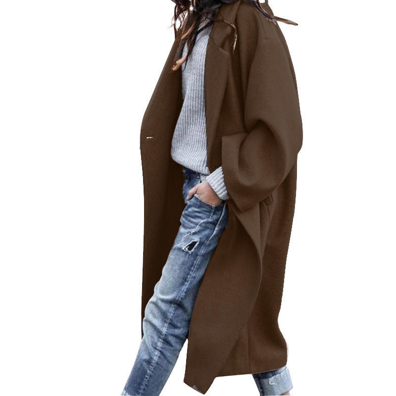 Manteau Long Oversize à Revers