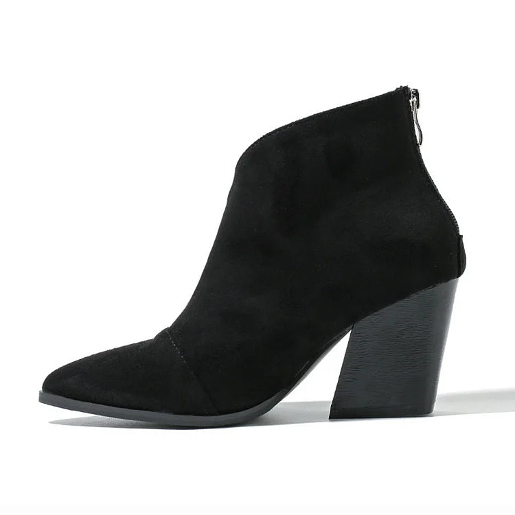 Bottines à Talon Bas et Fermeture Éclair