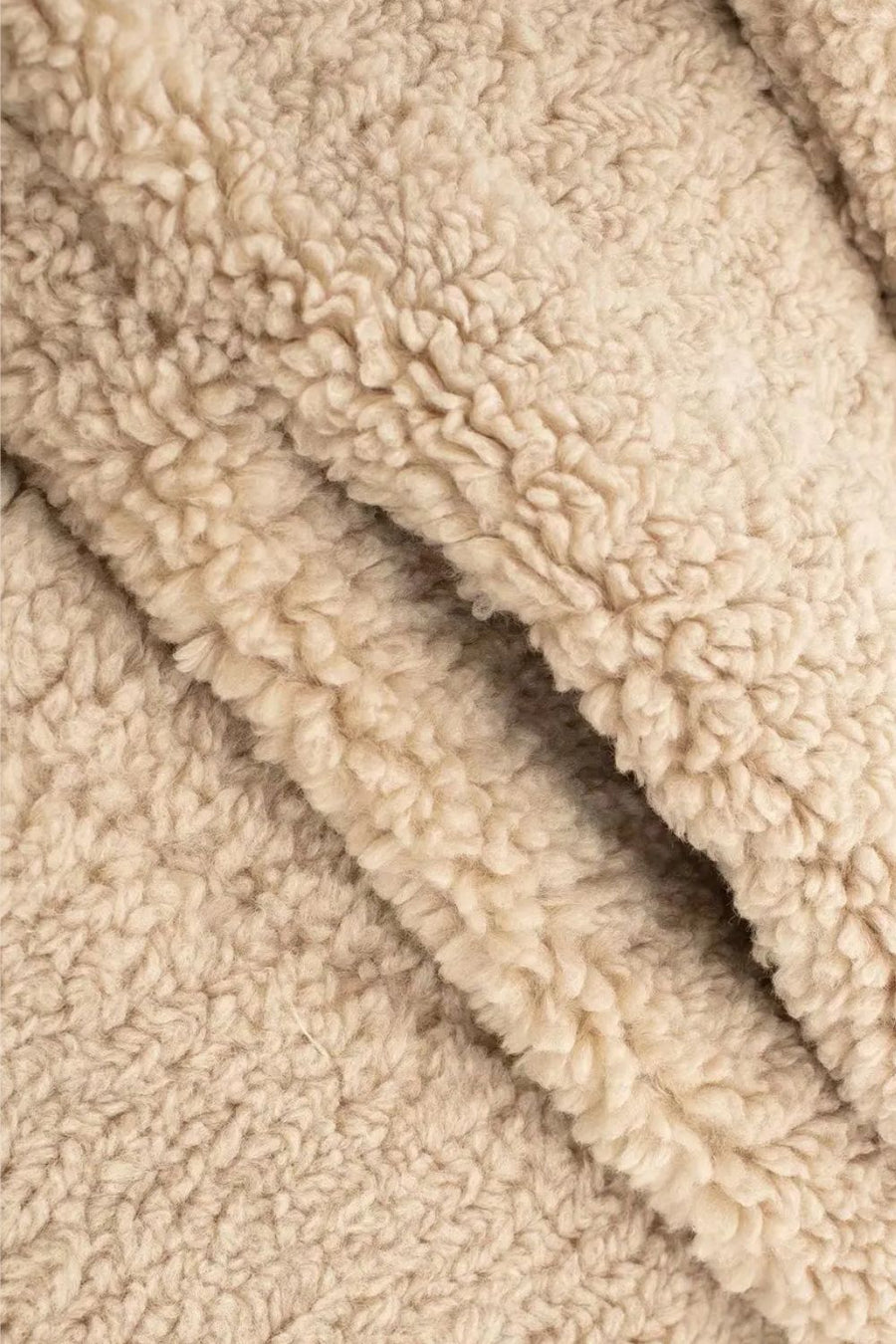 Manteau Teddy Long Croisé Oversize
