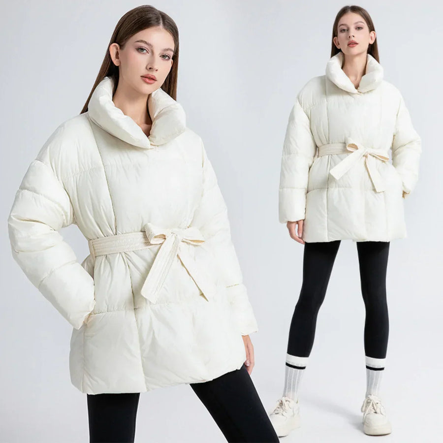 Manteau Long Mi-Cuisse Ceinturé