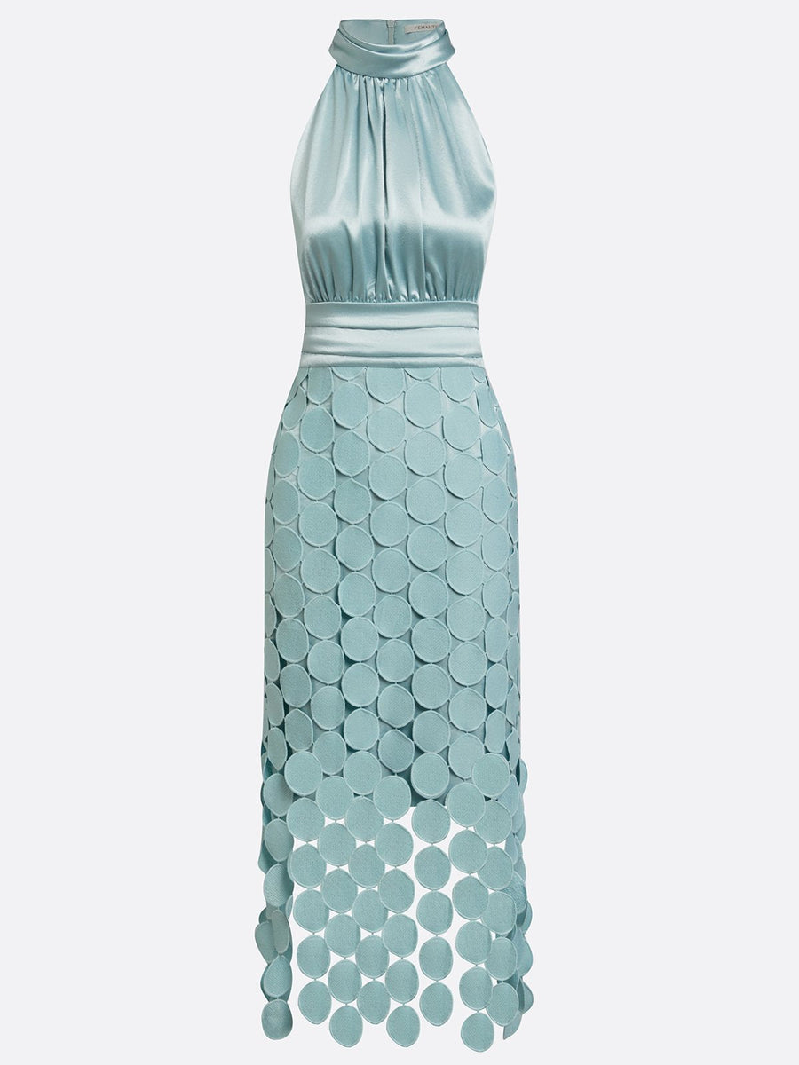 Robe Isaure — détail de l'ourlet festonné suivant le dessin des pastilles