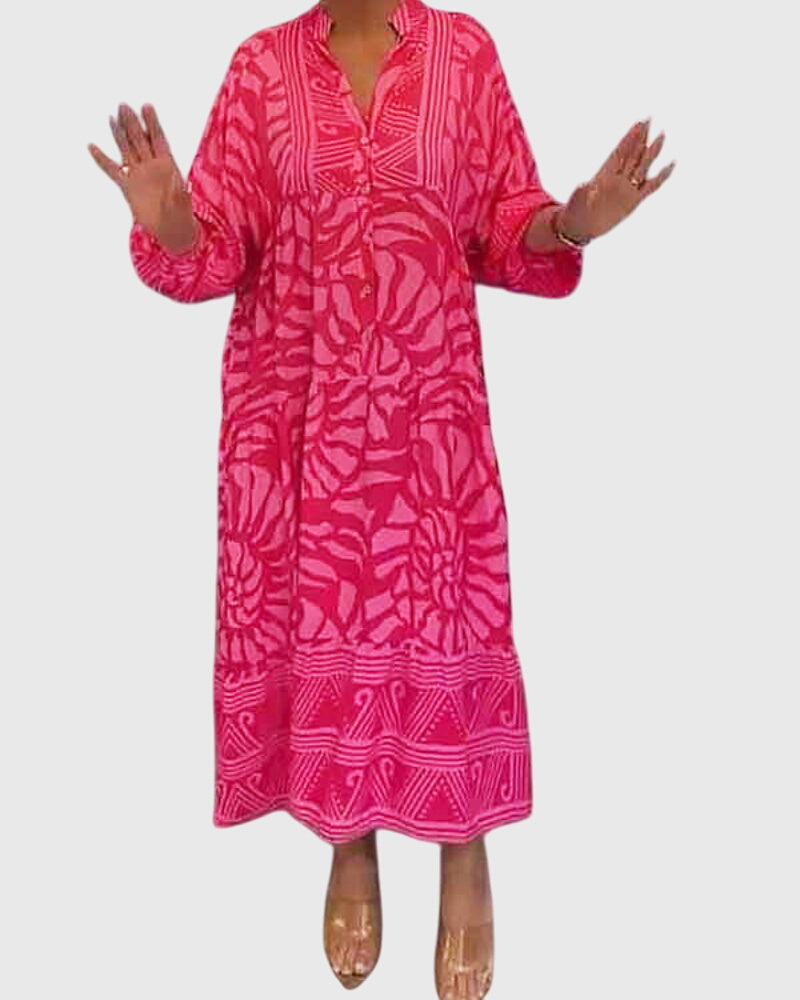 Robe longue imprimé — vue de face en pied