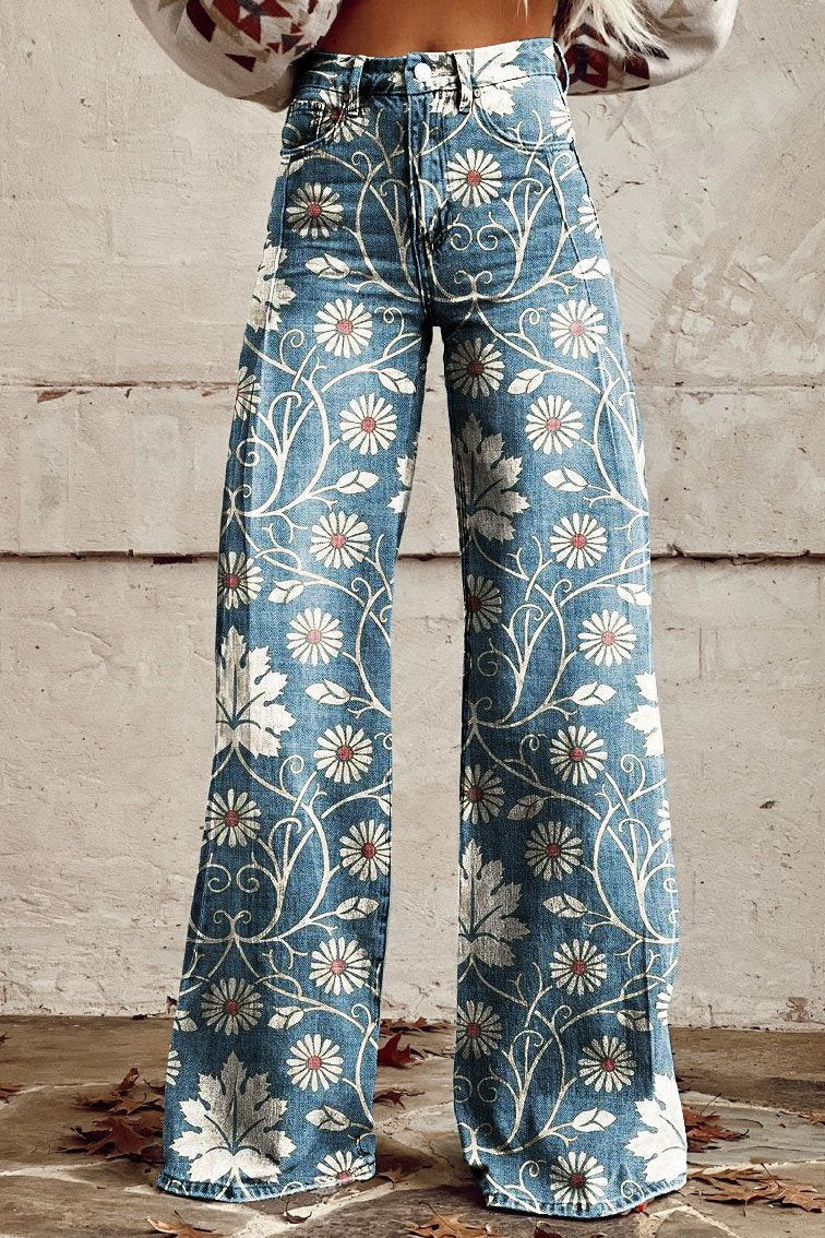 Mailin - Pantalon Imprimé à Jambe Large Et Evasée