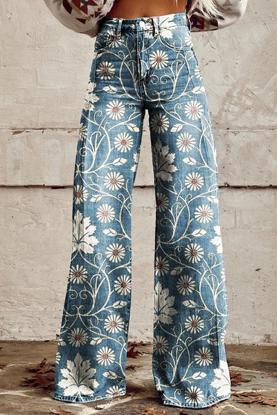 Mailin - Pantalon Imprimé à Jambe Large Et Evasée