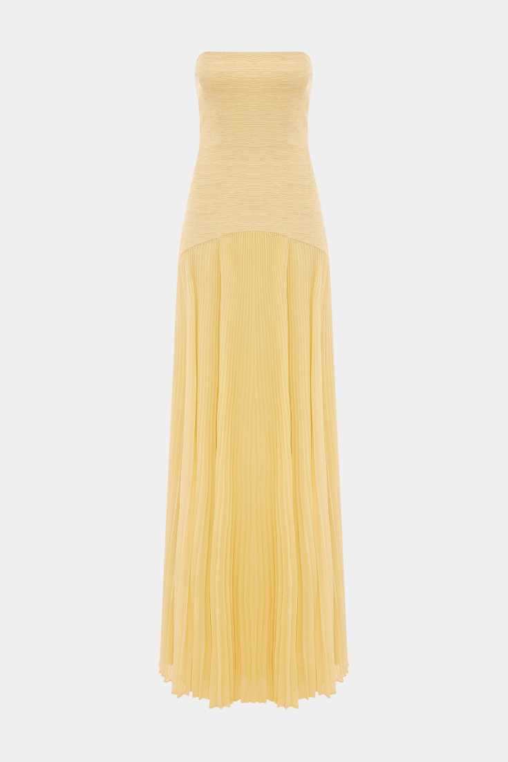Deia Robe longue en maille à manches évasées