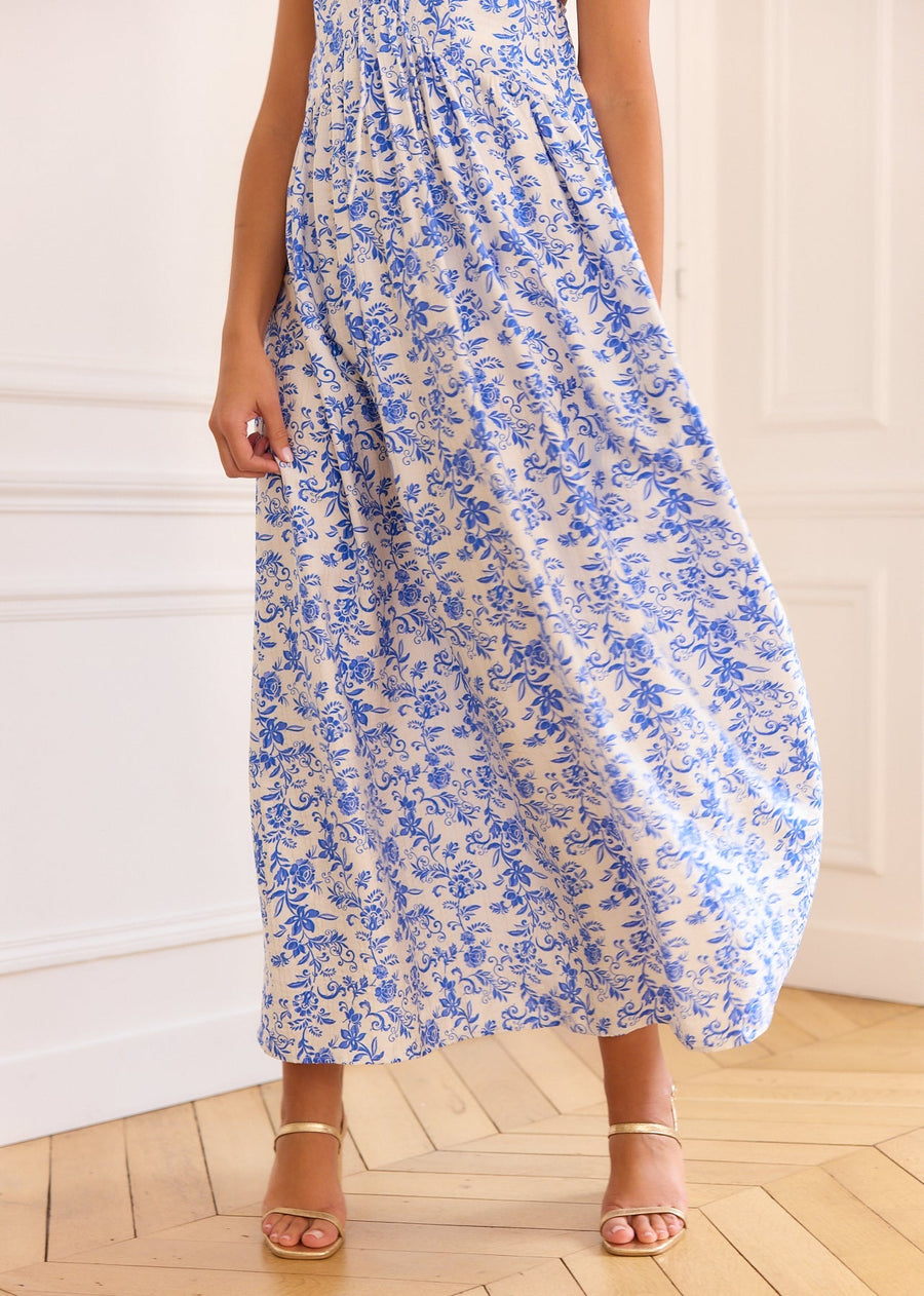 Robe Zoura longue fleurie — vue d'ensemble, style élégant