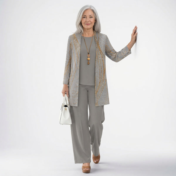 Conjunto de Tres Piezas Alison – Atuendo Completo Atemporal