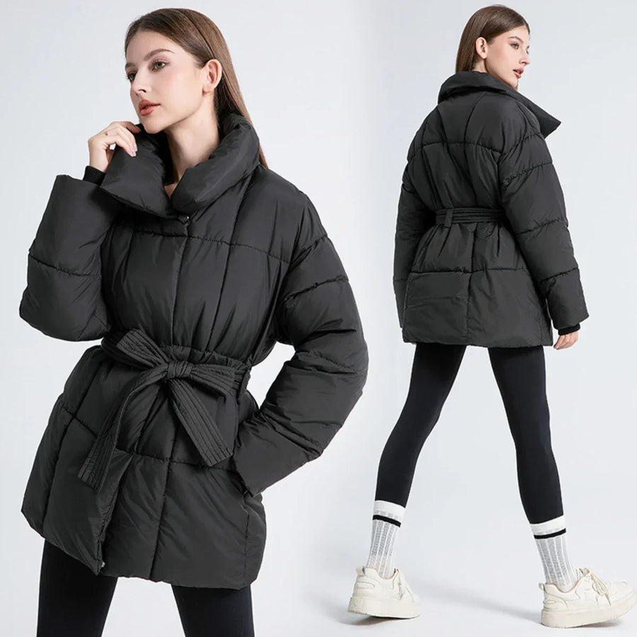 Manteau Long Mi-Cuisse Ceinturé