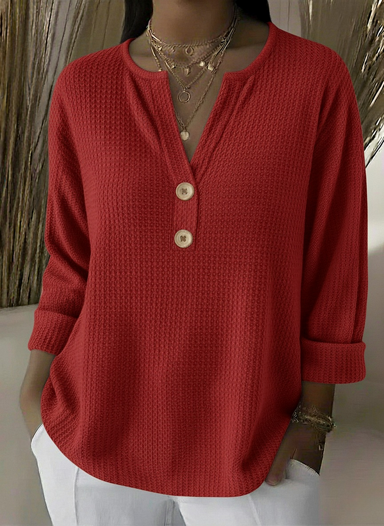 Pull Col Henley à Boutons