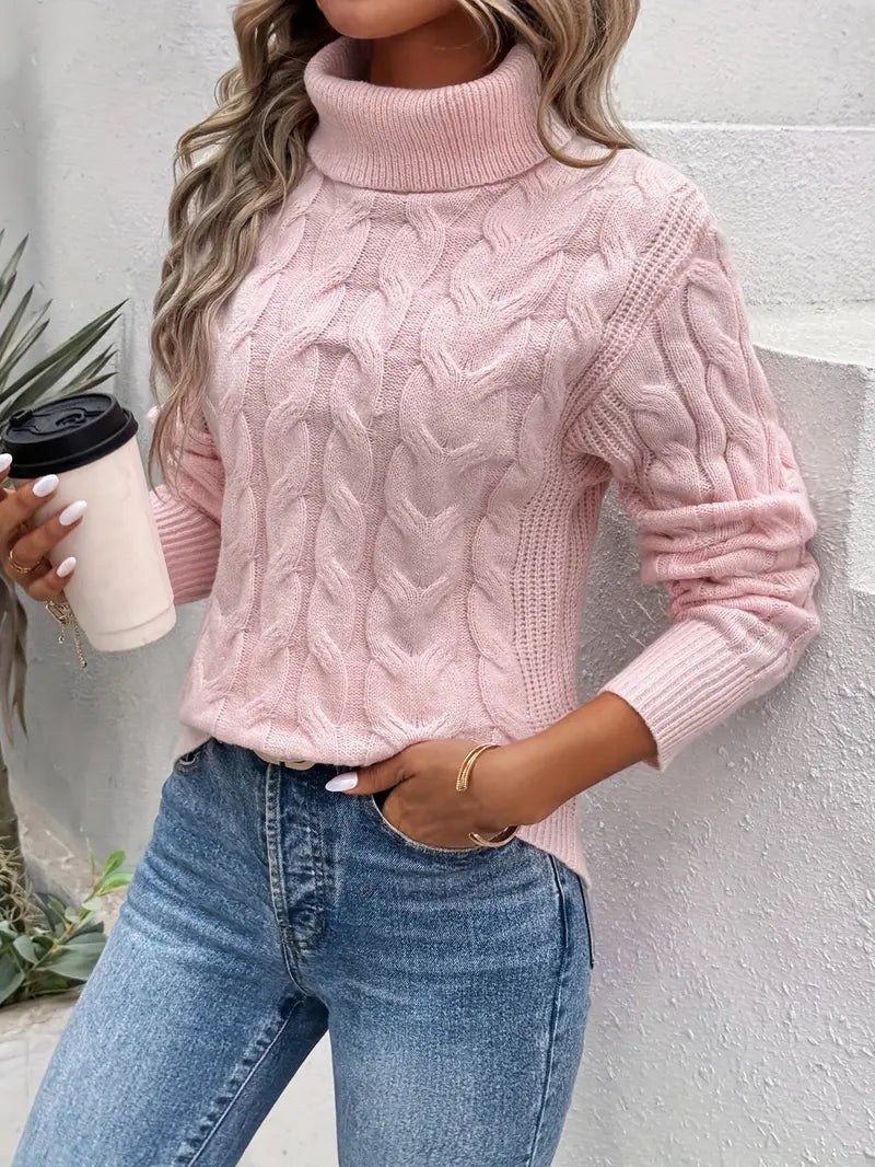 Pull Col Montant Manches Longues Intemporel