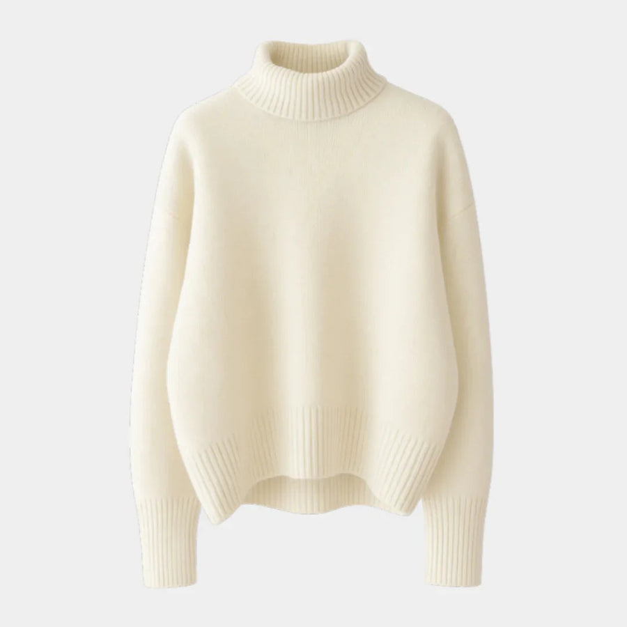 Pull Col Roulé Ample Coupe Décontractée