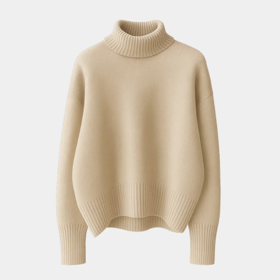 Pull Col Roulé Ample Coupe Décontractée