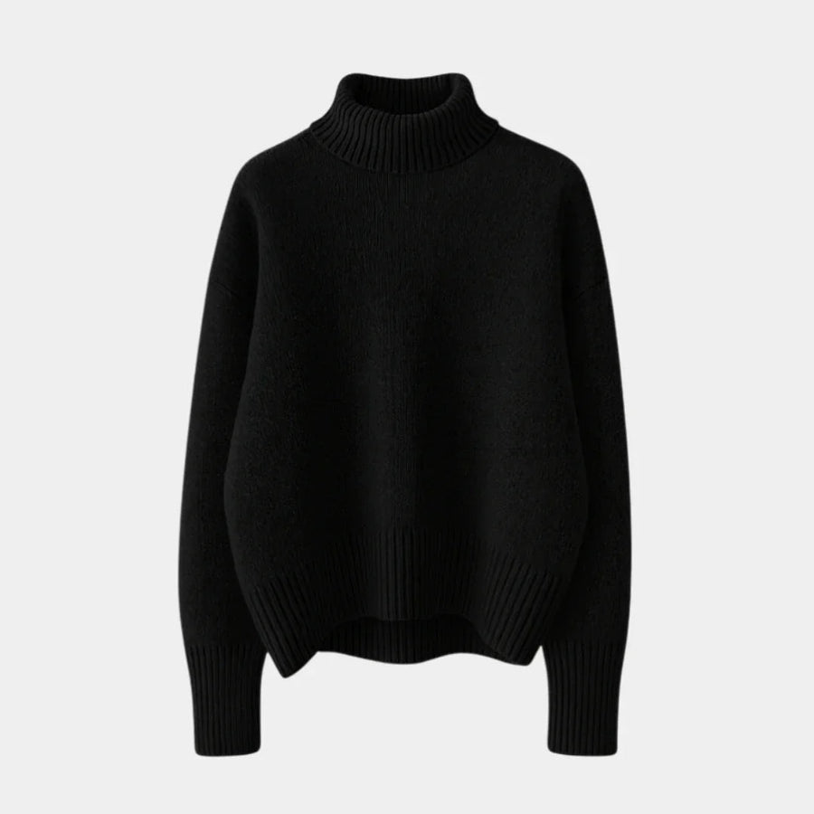 Pull Col Roulé Ample Coupe Décontractée
