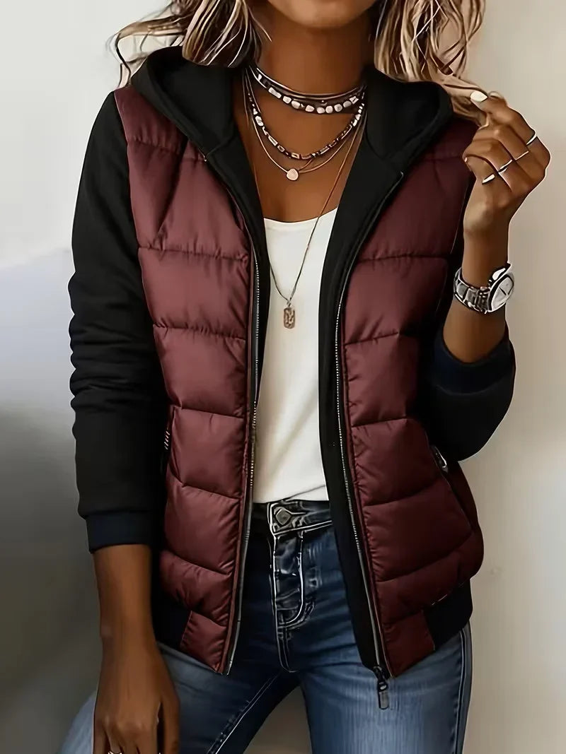 Veste Matelassée Capuche Design Coloré