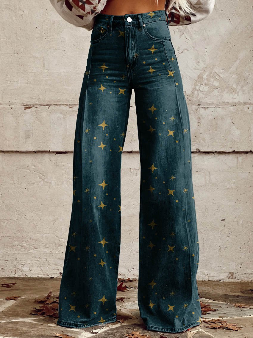 Mailin - Pantalon Imprimé à Jambe Large Et Evasée