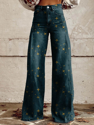 Mailin - Pantalon Imprimé à Jambe Large Et Evasée