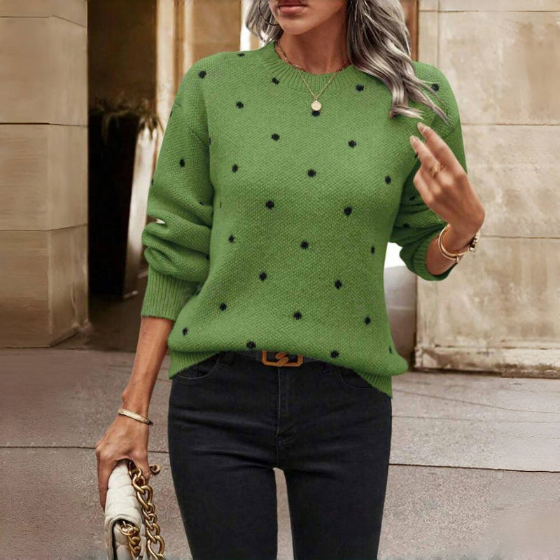 Pull Motif Pois Coupe Décontractée