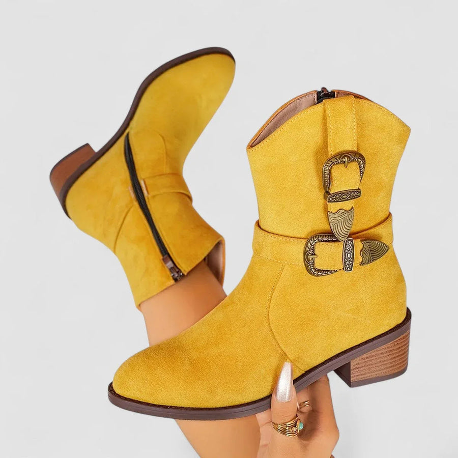 Botins Western de Tacão de Bloco