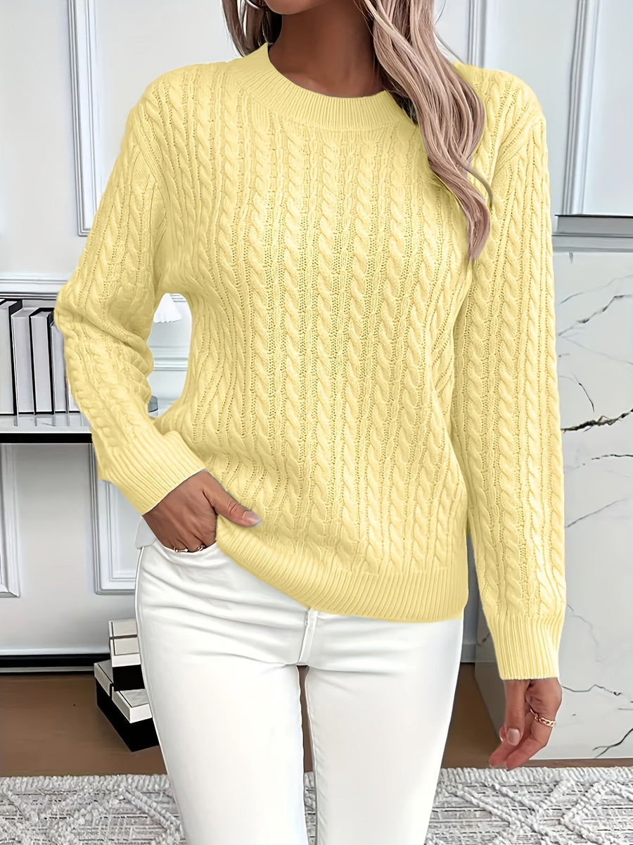 Pull Col Rond Motif Texturé Coupe Épousante