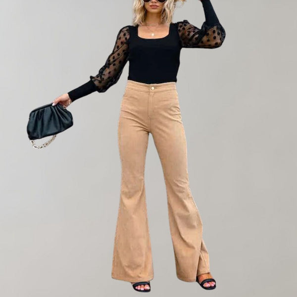 Abel - Pantaloons en velours côtelé évasé chic pour un look à la pointe de la mode