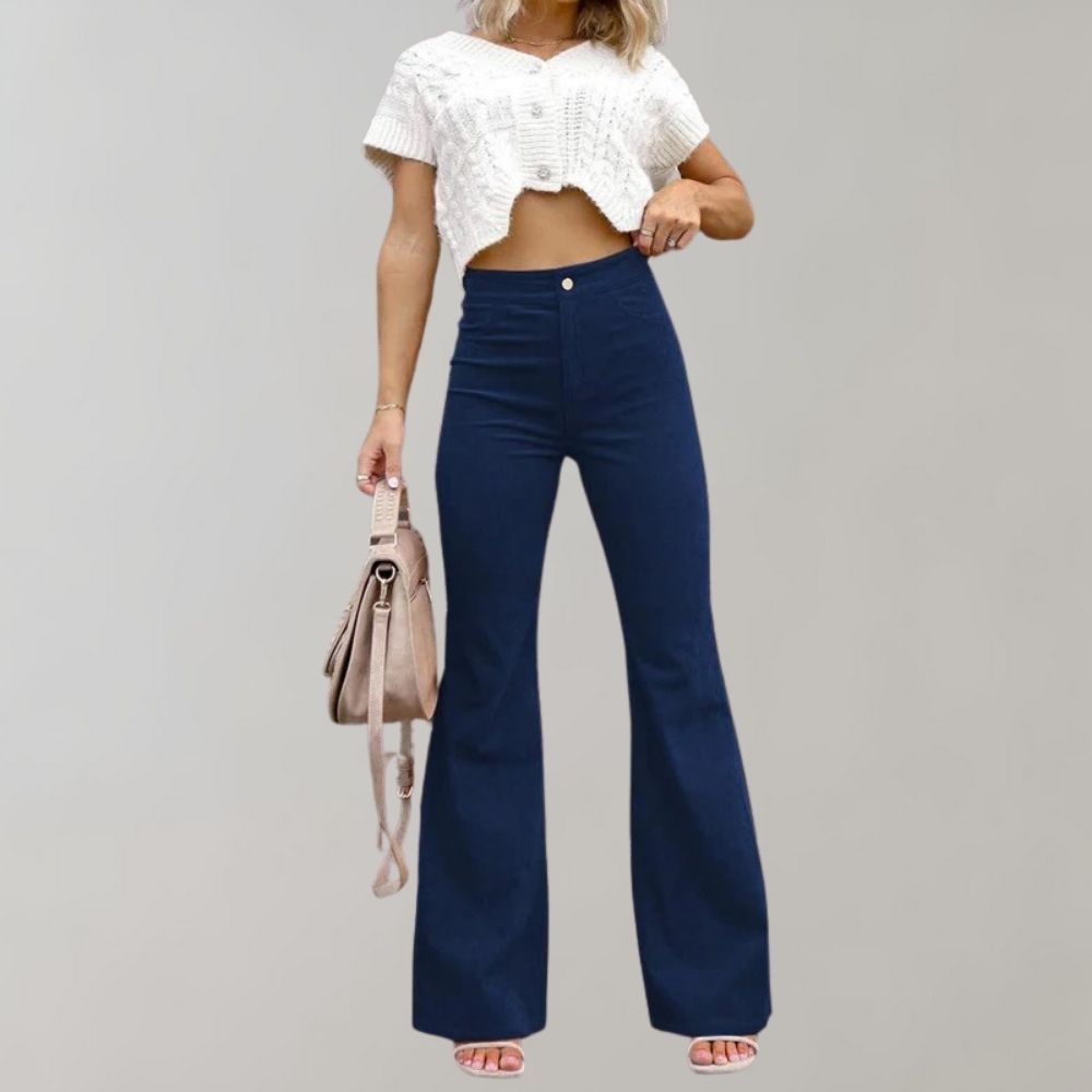 Abel - Pantaloons en velours côtelé évasé chic pour un look à la pointe de la mode
