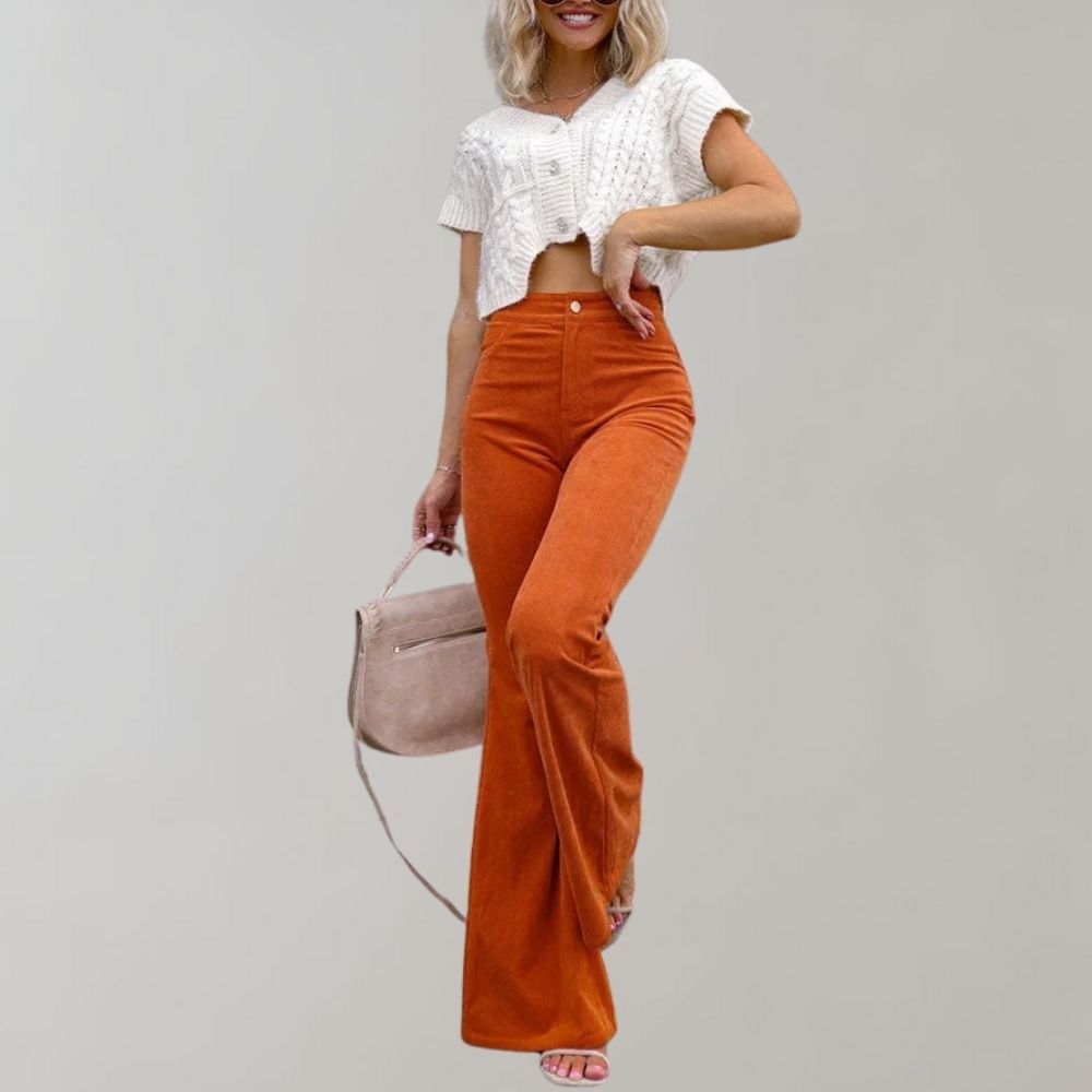 Abel - Pantaloons en velours côtelé évasé chic pour un look à la pointe de la mode