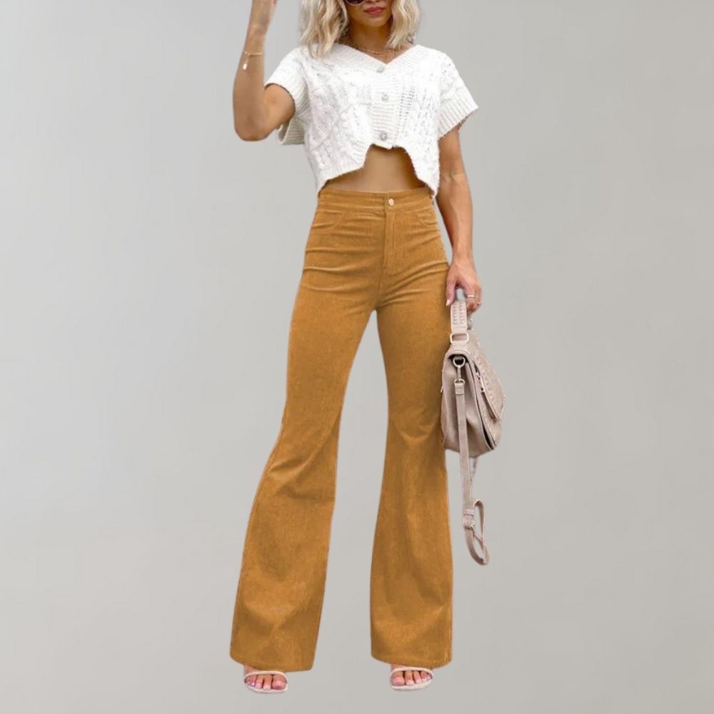 Abel - Pantaloons en velours côtelé évasé chic pour un look à la pointe de la mode