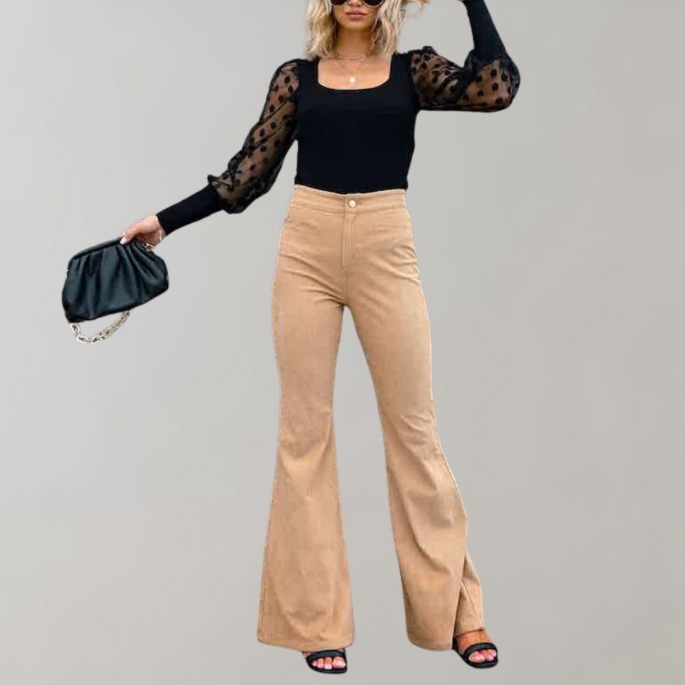 Abel - Pantaloons en velours côtelé évasé chic pour un look à la pointe de la mode