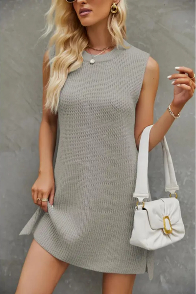 Anwen | Robe sans manches à col rond