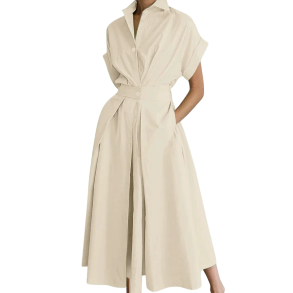 Vestido Camisero con Solapas – Elegancia Depurada e Intemporal