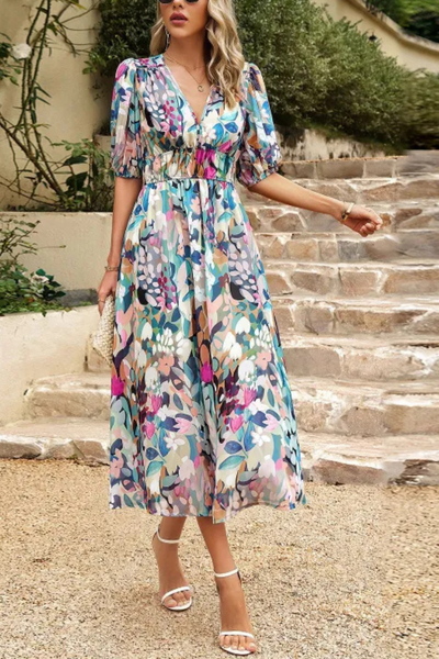 Auria | Robe à col en V Summer Temperament