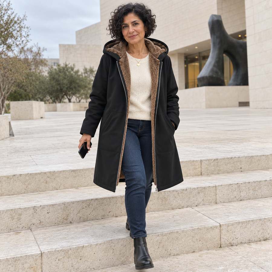 Manteau Capuche Doublé Douillet