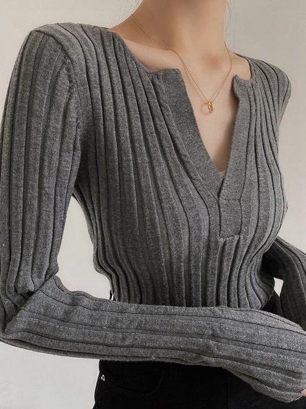 Confortable débardeur en maille pour femme avec col en V