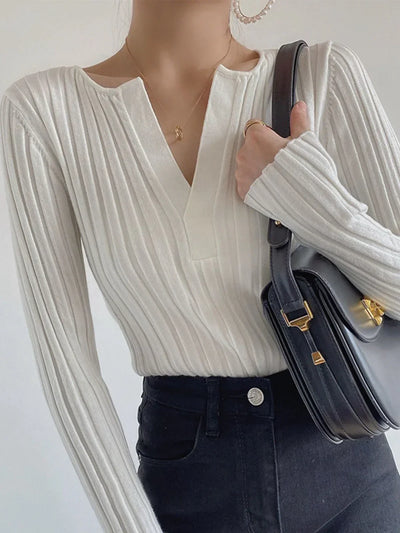 Confortable débardeur en maille pour femme avec col en V